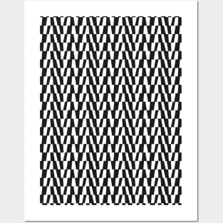 Bold Monochromatic Geometric Pattern 3 in Black and White Posters and Art